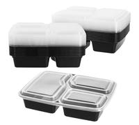 JEUIHAU Lot de 40 Boîtes Rangement Plastique à 3 Compartiments avec Couvercles Hermétiques, pour la Préparation des Repas, Empilables pour Micro-ondes, Congélateur et Lave-vaisselle