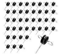 JEUIHAU Lot de 40 isolateurs de poignée de portail, isolateurs électriques robustes pour clôture, double crochet d'ancrage de portail à vis pour cordes, fils et brins