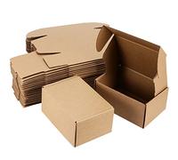 JEUIHAU Lot de 50 Boîtes d'Expédition en Carton Ondulé Marron, Pliable 15 x 10 x 6 cm