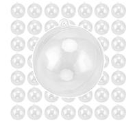 JEUIHAU Lot de 50 Boules en Plastique Transparent à remplir, Boules de Noël Transparentes à remplir, Boules suspendues Transparentes pour Noël, fête et Mariage - 6 cm