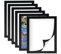 JEUIHAU Lot de 6 cadres de peinture diamant magnétiques noirs de 30 x 40 cm, cadres magnétiques pour décoration murale de maison, bureau, taille intérieure 24 x 35 cm