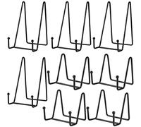 JEUIHAU Lot de 8 présentoirs en métal de 8,3 cm et 15,2 cm - Chevalet en fer noir - chevalet support assiette decorative - Support décoratif pour photo, assiette, livre de cuisine, œuvres d'art