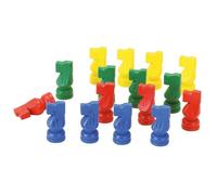 JEUJURA - 16 petits chevaux en bois - Jeu de société classique pour petits et grands - Lot de 16 sous blister