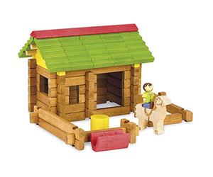Jeujura - 8230- Jeux de Société-Mon Premier Chalet en Bois - 64 Pieces en Bois