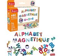 Jeujura - Lettres et chiffres magnétiques Les animaux - Coffret de 76 caractères pour tableau