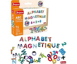 Jeujura - 8970 - Abc et Chiffres Magnetiques Les Animaux - Coffret de 76 Caracteres, Blanc