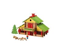 Jeujura Chalet en Bois Maxi Coffret 330 Pièces Naturel et Coloré