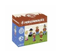 JEUJURA - Coffret de 6 personnages en bois - Jeu de construction en bois - Mixte - A partir de 3 ans