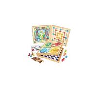 JEUJURA Coffret en bois de Jeux classiques - 50 regles - Pions bois