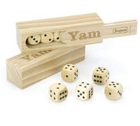 Jeujura - 8194- Jeux de Société-Coffret en Bois - Yam, Beige
