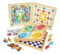 Coffret de jeux classiques - JEUJURA - 50 règles - Pions en bois - Dès 3 ans