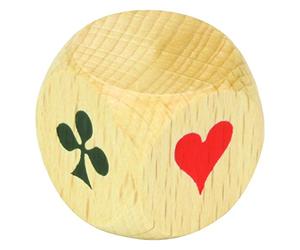 JEUJURA - Dé de Belote d'Atout en Bois - Jeu de Société dès 3 Ans - 8197 | Jeu de société traditionnel - Dé indispensable pour jouer à la belote et se souvenir de l'atout en cours - Fabriqué en France