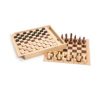 Jeujura Échecs et dames dans un coffret en bois