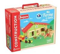 Jeujura Ferme avec Tracteur et Animaux 140 pcs bois hêtre bleu multicolore Bleu et multicolore G