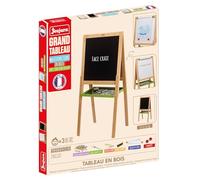 JEUJURA - Grand Tableau Multifonctions en Bois - Tableau Enfant 3 Ans -8763 | 120x66cm - Face Craie & Face Blanche Magnétique - Fonction Dessin - Nombreux Accessoires - Jeu Imitation - Fabriqué en France