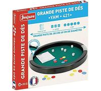 Jeujura - - Grande Piste de des - Yam - 421 - Diamètre 45 cm - Piste de dès - 5 dès - 21 jetons - 1 Bloc pour Marque Les Points - A partir de 3 Ans - 8160