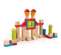Jeujura - 8242- Jeux de Construction-Construire - Blocs de Construction - 52 Pieces en Bois