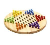 Jeujura Jeu de Dames Chinoises : Plateau et pions en Bois - l'arbre à Jouer - Jeu de Société - Âge Minimum : 3 Ans