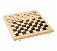 Jeujura - 8131- Jeux de Société-Jeu de Dames - Coffret Pliant en Bois, Noir, Crème