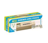 Jeujura Jeu de Dominos - Coffret en Bois : 28 Dominos avec pivots - l'arbre à Jouer - Jeu de Société - Âge Minimum : 3 Ans