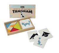 Jeu de tangram en bois - JEUJURA - 8144 - Coffret en bois - 7 pièces - 30 modèles