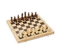 JeuJura – Jeu d'échecs 8132 – Coffret pliant en bois – Brun/Crème
