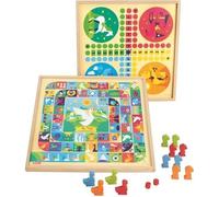 JEUJURA Jeux de l'oie et petits chevaux - Plateau en bois