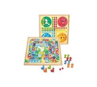 JEUJURA Jeux de loie et petits chevaux - Plateau en bois