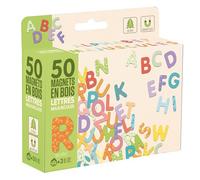Jeujura - Magnets Bois 50 Lettes Majuscules - pour accompagner Les Tableaux - Aimantées en Bois - Familiariser avec l'écriture - Coffret Carton 17x15x4cm - A partir de 3 Ans - 8966