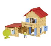 Jeujura - La Maison en Bois - 140 pièces - Jeu de Construction dans sa Valise en Carton - A partir de 5 Ans - Agilité - Créativité - Manipulation - Catalogue fourni - 8033