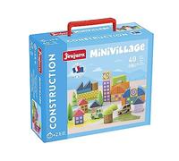 JeuJura - Jeu de construction Minivillage - 40 pièces, hêtre massif, multicolore - dès 2 ans