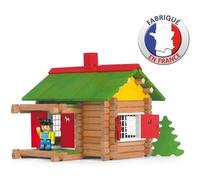 Jeujura Mon Chalet en Bois 100 pièces Montage à assembler soi-même Rouge