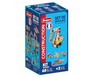 Jeujura - Set de Bricolage 60 Pièces - Jeu Imitation Enfant 3 Ans - 8598 | Jeu de Construction Enfant -Outils et Accessoires en Bois - Vis, Ecrous, Roues, Tournevis et abriqué en France