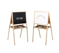 JEUJURA - Tableau Enfant en Bois - Jeu Imitation dès 3 Ans - Double Face - Ardoise Craie et Tableau Blanc Magnétique - Lettres Aimantées, Feutre et Tablette de Rangement - Fabriqué en France - 8721