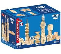 JEUJURA - TECAP Classic - Jeu de Construction en Bois - 500 Pièces - Jeu Enfant dès 3 Ans - Jeu d’Équilibre Créatif - Modèles Inclus - Fabriqué en France - 8305