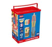 Jeujura - Técap Multicolor - Jeu d'Équilibre et de Construction - Blocs de Construction Empilables - 200 Pièces - Made in France - À partir de 3 Ans - 8312