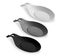 Jeukwud Lot de 3 repose-cuillères en silicone pour dessus de cuisinière, porte-cuillère en silicone pour comptoir de cuisine, porte-cuillère en silicone pour ustensiles de cuisine, spatule, pinces