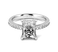 Jeulia Bague De Demande En Mariage Pour Femme, Bague En Diamant Bague Taillée Argent 925 Classique Des Bagues De FiançAilles et de Mariage Qui Symbolisent L'Amour Infini et éternel