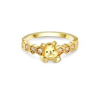 Jeulia Bague de Fiançailles en Or Jaune Bagues D'Éternité Alliances Bague en Argent Sterling Avec Ours de Dessin Animé Avec Boîte À Bijoux pour Noël La Saint-Valentin Anniversaire (Or jaune, 50(15.7))