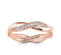 Jeulia Bague en Argent 925 Avec Motif Torsadé pour Femme Et Fille, Bague de Fiançailles en Cristal De Zircone, Bague D'Éternité Pour Anniversaire, Noël Et Saint-Valentin (Or rose, 66(21))