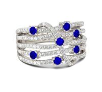 Jeulia Bague en Argent 925 pour Femme Fille Bague de Fiançailles Bagues d'Éternité Alliances Cristal Zircone Bague Femme pour Anniversaire, Saint Valentin (Conception entrelacée, 63(20.2))