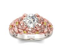 Jeulia Bague en argent sterling avec tête de mort et diamant rond 2,5 carats pour femme « Be Calm and Steady » avec boîte cadeau, Argent sterling