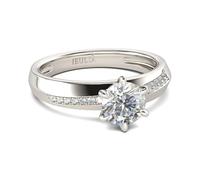 Jeulia Bague moissanite 2,5 cts Bague de fiançailles pour femme en argent sterling 925 Bagues d'éternité Alliances de mariage avec coupe ronde pour anniversaire, Noël, Saint Valentin