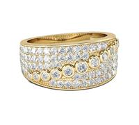 Jeulia Coupe Ronde Bague en Argent 925 Pour Femmes et Filles Bague de Fiançailles Large En Or Anneaux D'Éternité Alliances pour Un Anniversaire La Saint-Valentin (Or jaune, 52(16.5))