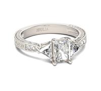 Jeulia Damen Hochzeitsringe Promise Ring:Strahlender Schnitt Sterling Silber Weiße Zirkonia Diamant Braut Antrags Verlobungsring Anniversary Unendlichkeit Schmuck mit Geschenk Box (Argent, 57(18.1))
