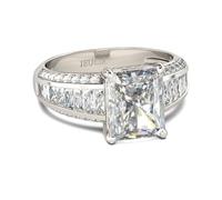 Jeulia Damen Hochzeitsringe Promise Ring Strahlender Schnitt Sterling Silber Weiße Zirkonia Diamant Braut Antrags Verlobungsring Anniversary Unendlichkeit Schmuck mit Geschenk Box (Argent, 62(19.8))