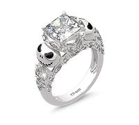 Jeulia Jack avec Skellington anneaux femmes cauchemar avant noël crâne anneaux 925 argent sterling princesse coupe bande anneau anniversaire promesse romantique pour ses adolescentes (51)