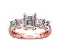 Jeulia Tomber Amoureux Bague Femme Mariage Anneau eléments Infinis en Argent Plaqué Platine Zircon Cristal Carré Bague De FiançAilles et Alliance pour un Amour Qui Ne S'éTeint Jamais