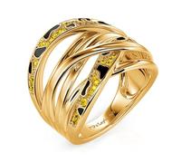 JeuliaxLeyla Bague pour femme en zircone, plaqué or léopard, large bague en argent avec pierre, résistante aux sables mouvants, bague d'éternité pour anniversaire et Saint-Valentin (Or, 63(20.2))