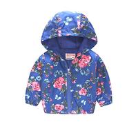 Jeune bébé dinosaure arc-en-ciel camouflage fermeture éclair coupe-vent veste avec capuche trench légers pour enfants coupe-vent vêtements d'extérieur décontractés veste d'hiver pour enfants, bleu, 3